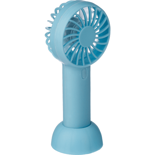 Customisable Handheld Rechargeable Fans in Light Blue printed with your logo from Total Merchandise
