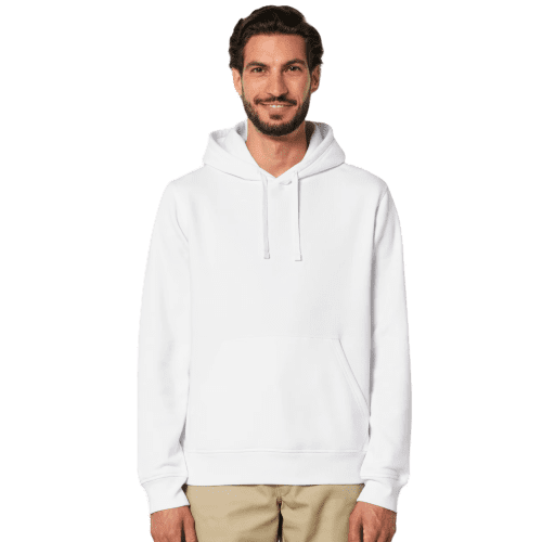 Promotional White Stanley Stella Drummer Hoodies with a design from Total Merchandise