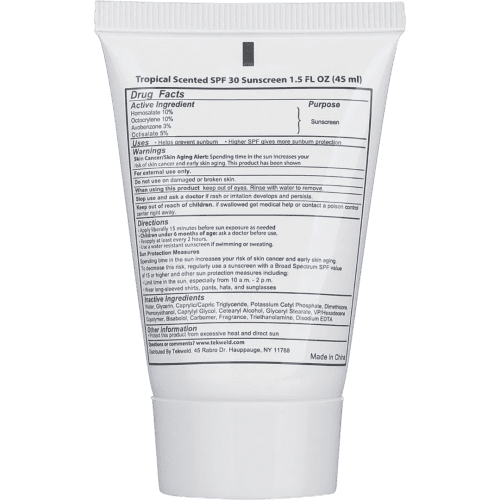 Branded SPF30 Sunscreen Tube in White printed with your logo in full-colour from Total Merchandise