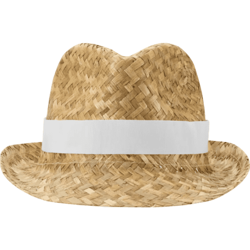Custom Branded Natural Straw Hats in Natural/White printed with your logo from Total Merchandise
