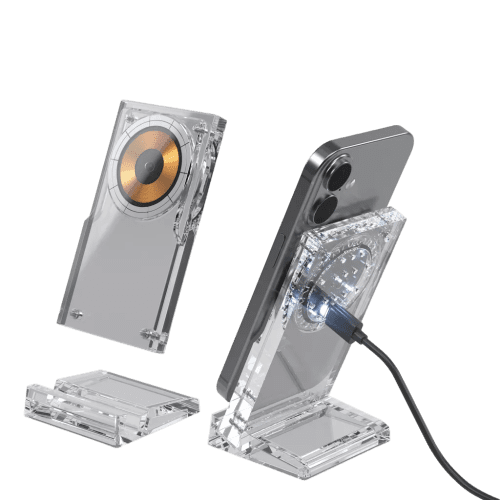 Personalisable MagSafe 15W Magnetic Wireless Charging Stand in Transparent from Total Merchandise