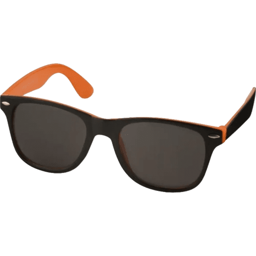 Branded Two Toned Sun Ray Sunglasses in Orange/Black with a design from Total Merchandise