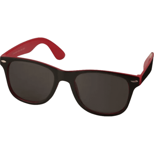 Logo branded Two Toned Sun Ray Sunglasses in Red/Black with a design from Total Merchandise