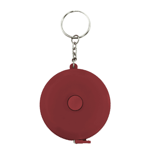 Branded Circular Tape Measure Keyring in Red with a design from Total Merchandise