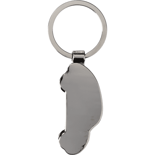 Customisable Bamboo Zinc Car Keyrings in Brown branded with your logo from Total Merchandise