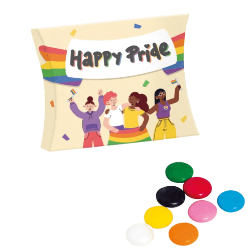 Custom Branded Choco Beanies Eco Pride Pouch Box printed with your logo from Total Merchandise