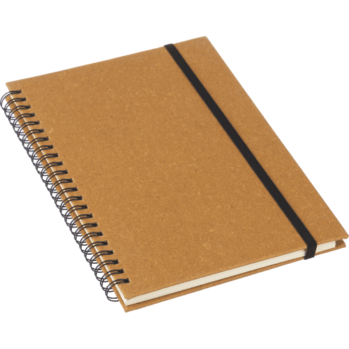 Customisable A5 Recycled Leather Notebooks in Brown branded with your logo from Total Merchandise