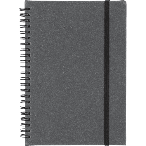 Custom Branded A5 Recycled Leather Notebooks in Black branded with your logo from Total Merchandise