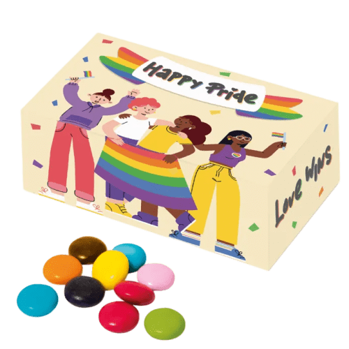 Custom Printed Choco Beanies Eco Pride Midi Box branded with your logo from Total Merchandise