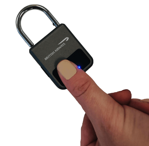 Lifestyle image of the Fingerprint Padlocks from Total Merchandise
