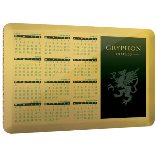 UK Made Aluminium Calendar Coasters in Gold Satin from Total Merchandise