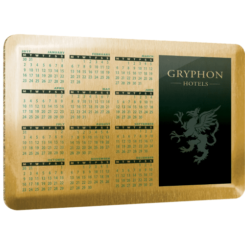 UK Printed Aluminium Calendar Coasters in Gold Grain from Total Merchandise