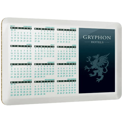 UK Printed Metal Calendar Coasters in White from Total Merchandise