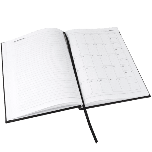 Inside of the Premium B5 Week-to-View Diary from Total Merchandise