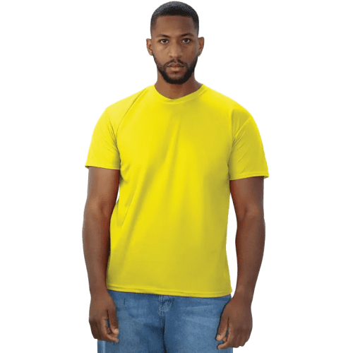 Coloured Eco Tech T-Shirts in Cyber Yellow with a design from Total Merchandise