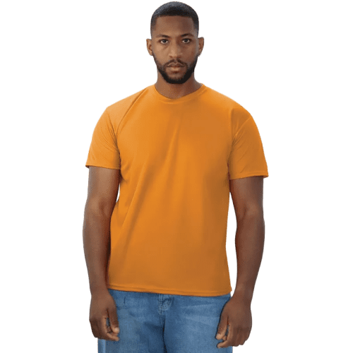 Coloured Eco Tech T-Shirts in Cyber Orange with a design from Total Merchandise