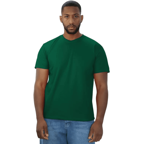 Coloured Eco Tech T-Shirts in Forest Green with a design from Total Merchandise