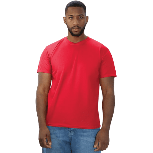 Custom Coloured Eco Tech T-Shirts in Red with a design from Total Merchandise