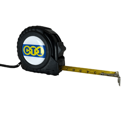 Logo printed Ergonomic 5m Tape Measure in Black with a design from Total Merchandise