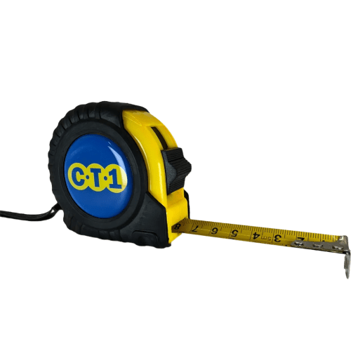 Promotional Ergonomic 5m Tape Measure in Black/Yellow from Total Merchandise