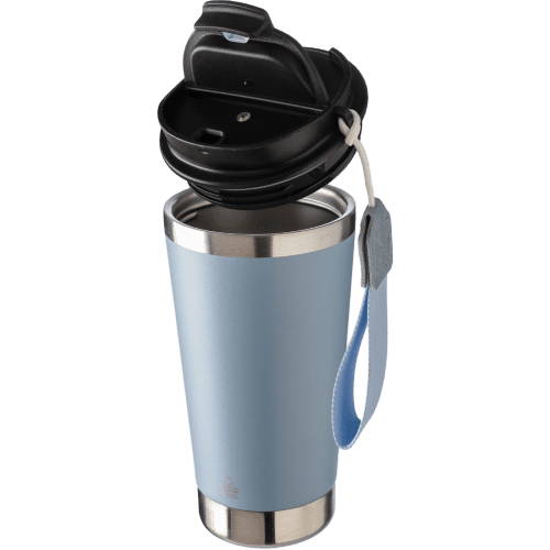 Image of the open lid from the 500ml Recycled Steel Double Walled Travel Mug from Total Merchandise