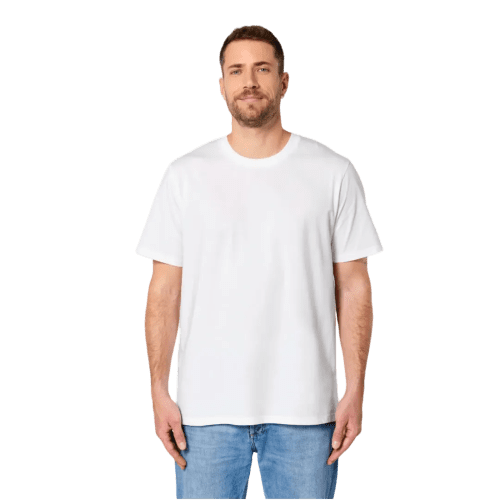 Branded White Stanley Stella Creator T-Shirt with a design from Total Merchandise