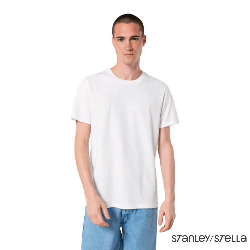 Logo branded White Stanley Stella Creator T-Shirt in White with a design from Total Merchandise
