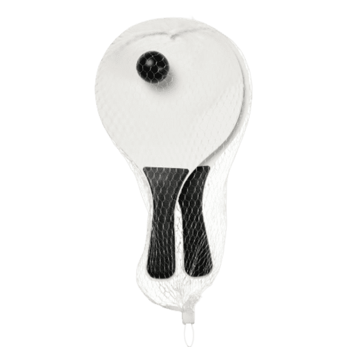 Custom Printed Bat & Ball Beach Game Set in Royal Black/White from Total Merchandise