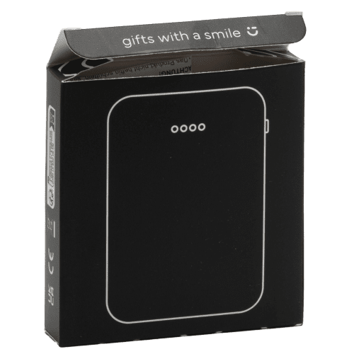 Custom Printed 5000mAh RCS Recycled Pocket Powerbank in Black from Total Merchandise