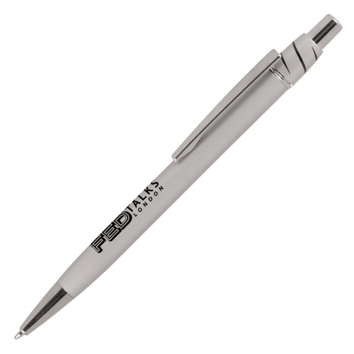 Promotional printed Fidget Spinner Pen in Silver with a design from Total Merchandise