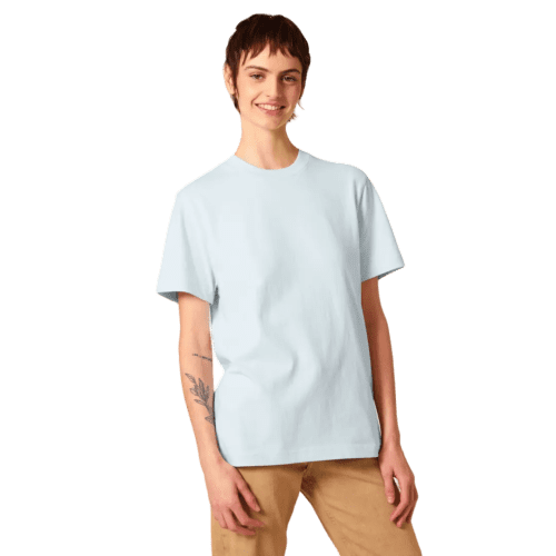 Coloured Stanley Stella Sparker Unisex Relaxed T-Shirt in Blue Ice