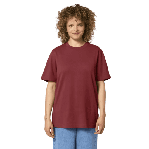 Coloured Stanley Stella Sparker Unisex Relaxed T-Shirt in Red Earth