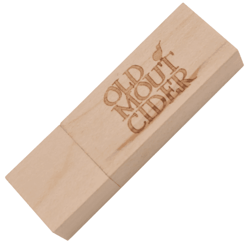 These branded USB sticks are made from wood, offering something a little bit different for your memory stick giveaway.