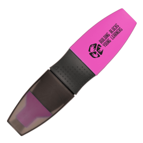 Promotional Neon Flat Capped Highlighter in Neon Pink with your logo from Total Merchandise
