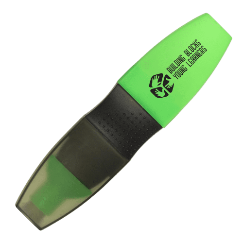 Customisable Neon Flat Capped Highlighter in Neon Green with your logo from Total Merchandise