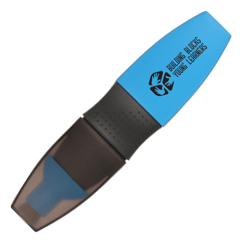 Custom Branded Neon Flat Capped Highlighter in Neon Blue with your logo from Total Merchandise