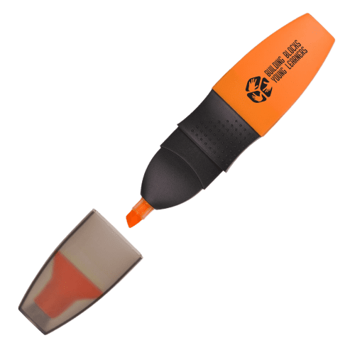 Personalisable Neon Flat Capped Highlighter in Neon Amber with your logo from Total Merchandise