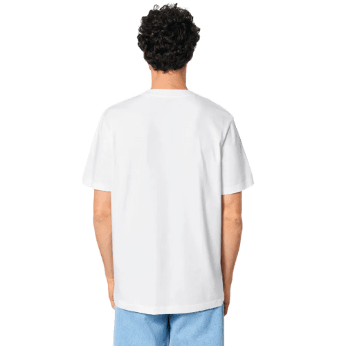 The back of the White Stanley Stella Sparker Unisex Relaxed T-Shirt with a desgin from Total Merchandise