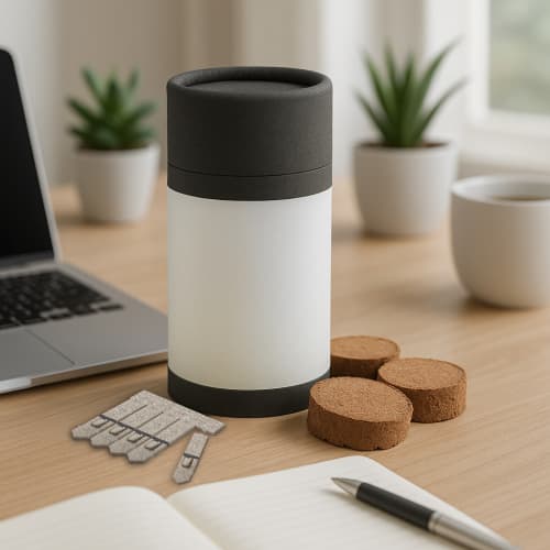 Lifestyle image with the Cardboard Tube Gardens in Matt Black from Total Merchandise