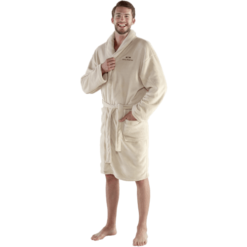 Fleece Dressing Gown in Beige