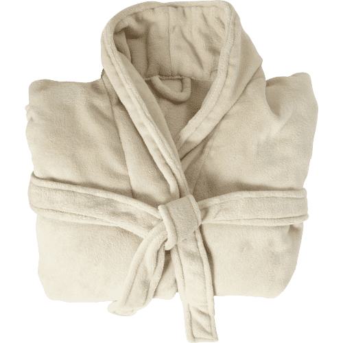 Custom Branded Fleece Dressing Gown in Beige embroidered with your logo from Total Merchandise