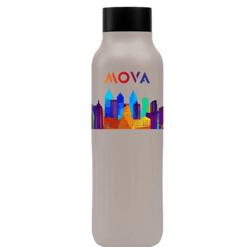 Promotional 590ml Majesty Recycled Stainless Steel Bottle in Dune from Total Merchandise