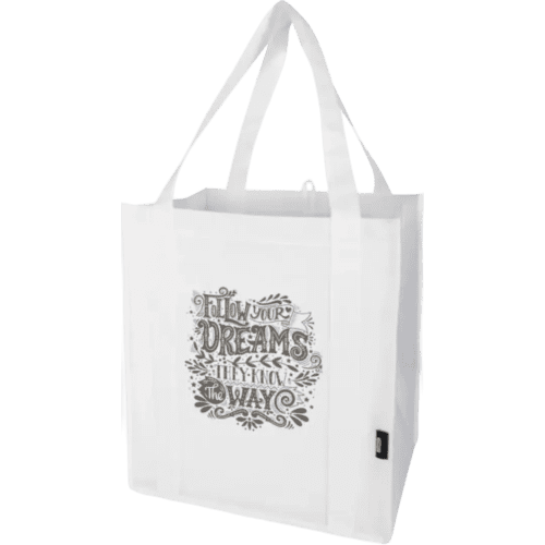 Promotional Liberty Recycled Non-Woven Tote Bag in White from Total Merchandise