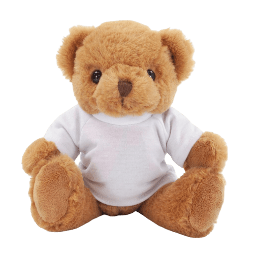 Promotional Fully Recycled 25cm Jasper Bear with T-Shirt in White from Total Merchandise
