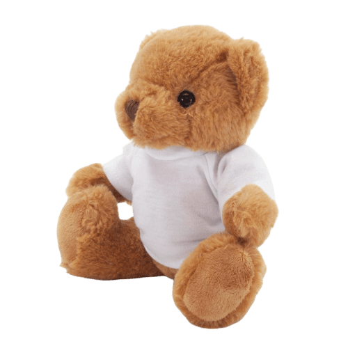 Customisable Fully Recycled 25cm Jasper Bear with T-Shirt in White from Total Merchandise