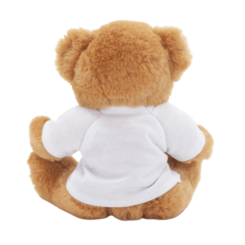 Personalisable Fully Recycled 25cm Jasper Bear with T-Shirt in White from Total Merchandise