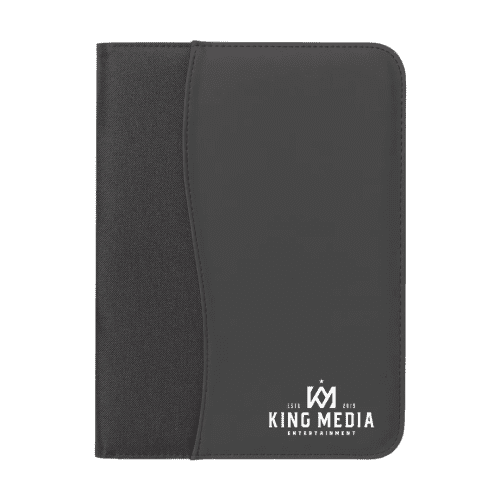Logo branded Perugia A4 Document Folder in Black with a design from Total Merchandise