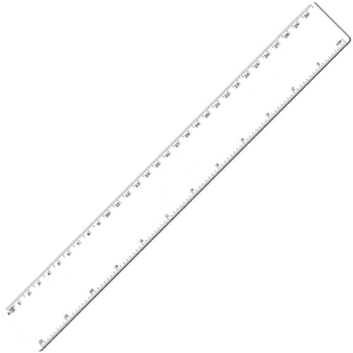 Personalisable 30cm Recycled Plastic Ruler in White printed with your logo from Total Merchandise