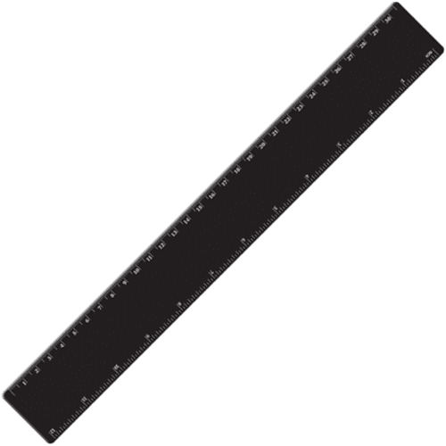 Custom Printed 30cm Recycled Plastic Ruler in Black printed with your logo from Total Merchandise