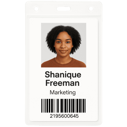 Logo branded Portrait Clear PVC Card Holder from Total Merchandise